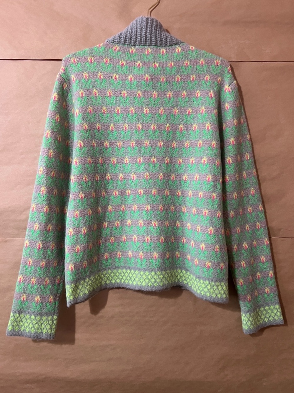 Dr Bloom | Voltereta Sweater Floral Jacquard Button Neck Alpaca Blend Size S/M - Picture 12 of 13